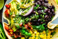 Vegetarian Taco Salad with Cilantro-Lime Dressing Recipe