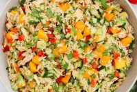 Grilled Chicken and Mango Rice Salad with Lime Dressing