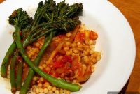 Fregola Sarda with Roasted Seasonal Vegetables and Sun-Dried Tomatoes
