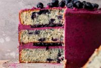 Moist Blueberry Layer Cake Recipe with Fresh Berries