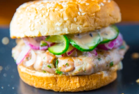Thai Chili Ginger Tuna Burgers on the Big Green Egg