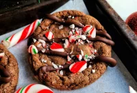 Chocolate Candy Cane Crunch Cookies Recipe for the Holidays