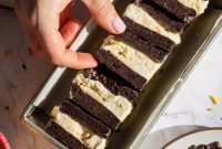 Sea Salt Caramel Ice Cream Sandwich with Brownie Cookies