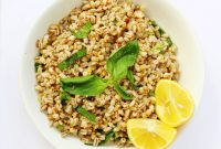 Lemony Basil Barley Salad with Fresh Herbs and Olive Oil