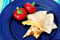 Corn and Cherry Pepper Quesadillas with Melted Cheese