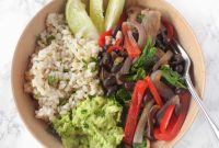 Vegetarian Fajita Bowls with Zesty Peppers and Cilantro Lime Rice