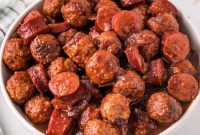 Cranberry Chipotle Meatballs and Sausage Skillet Recipe