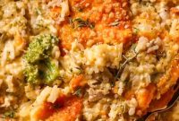 Creamy Chicken, Broccoli & Cheese Rice Casserole