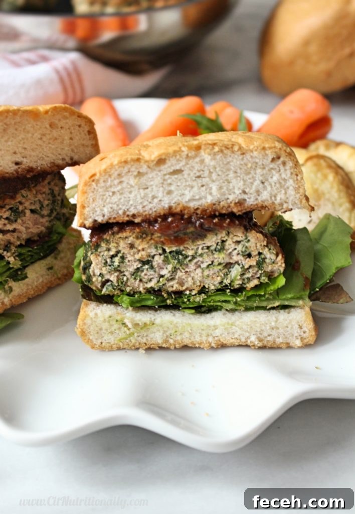 Turkey Spinach Burgers (5 Ingredients) + Is Organic Meat Worth It? 4 5 Ingredient Turkey Burgers | C it Nutritionally by Chelsey Amer, MS, RDN, CDN Juicy, flavorful, and made with minimal ingredients, these 5 Ingredient Turkey Burgers are prepped in minutes and are easy enough to whip up indoors, for year-round BBQ feels! Gluten Free, Grain Free, Dairy Free, Nut Free, Soy Free