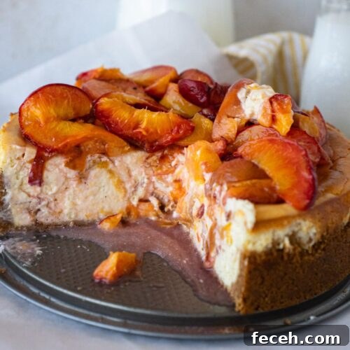 Roasted Peach Cheesecake