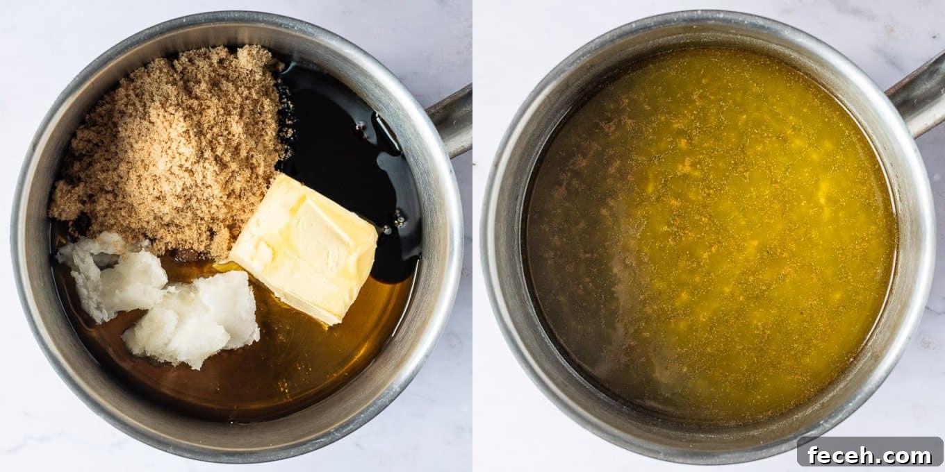 step 1 - melting the ingredients