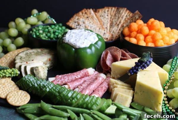 st. patrick's day charcuterie board recipe-snowflakes and coffee cakes