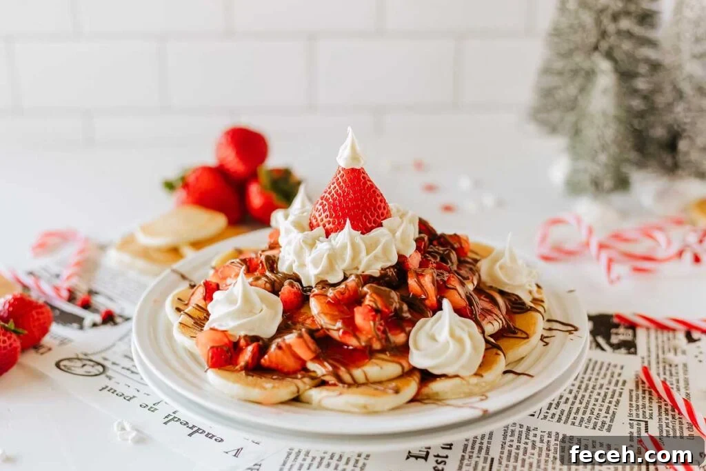 20 Fun Valentine's Breakfast Ideas for Kids 2 A stack of mini pancakes.