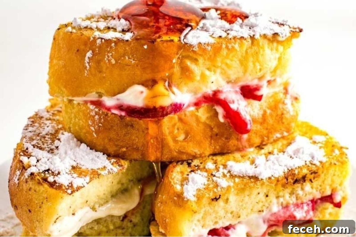 20 Fun Valentine's Breakfast Ideas for Kids 13 Strawberry stuffed french toast.