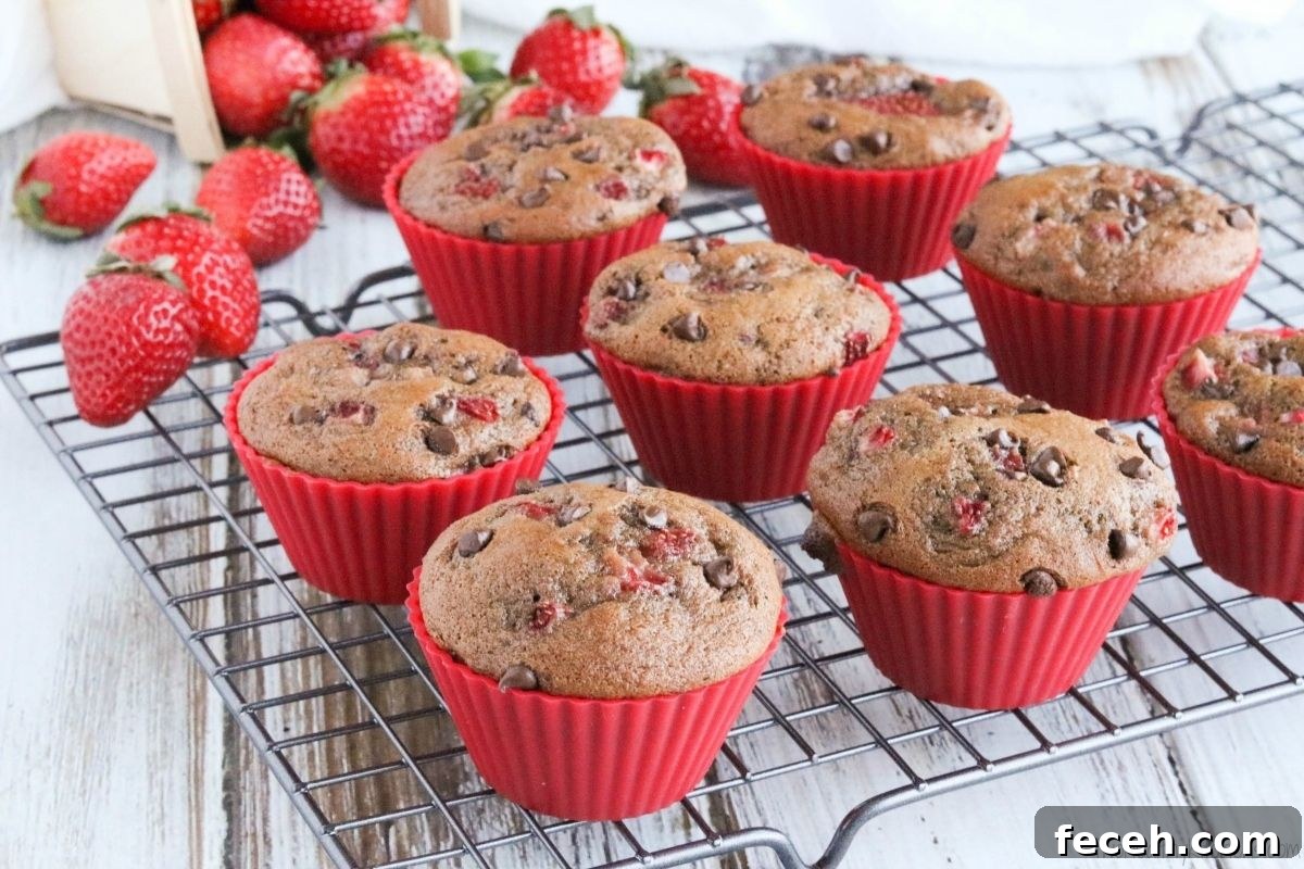 20 Fun Valentine's Breakfast Ideas for Kids 6 Chocolate muffins with strawberries.