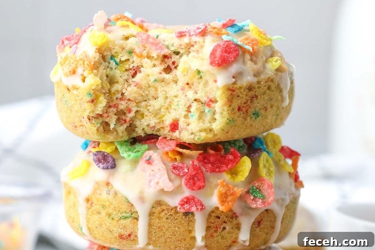 20 Fun Valentine's Breakfast Ideas for Kids 9 Fruity Pebbles donuts.