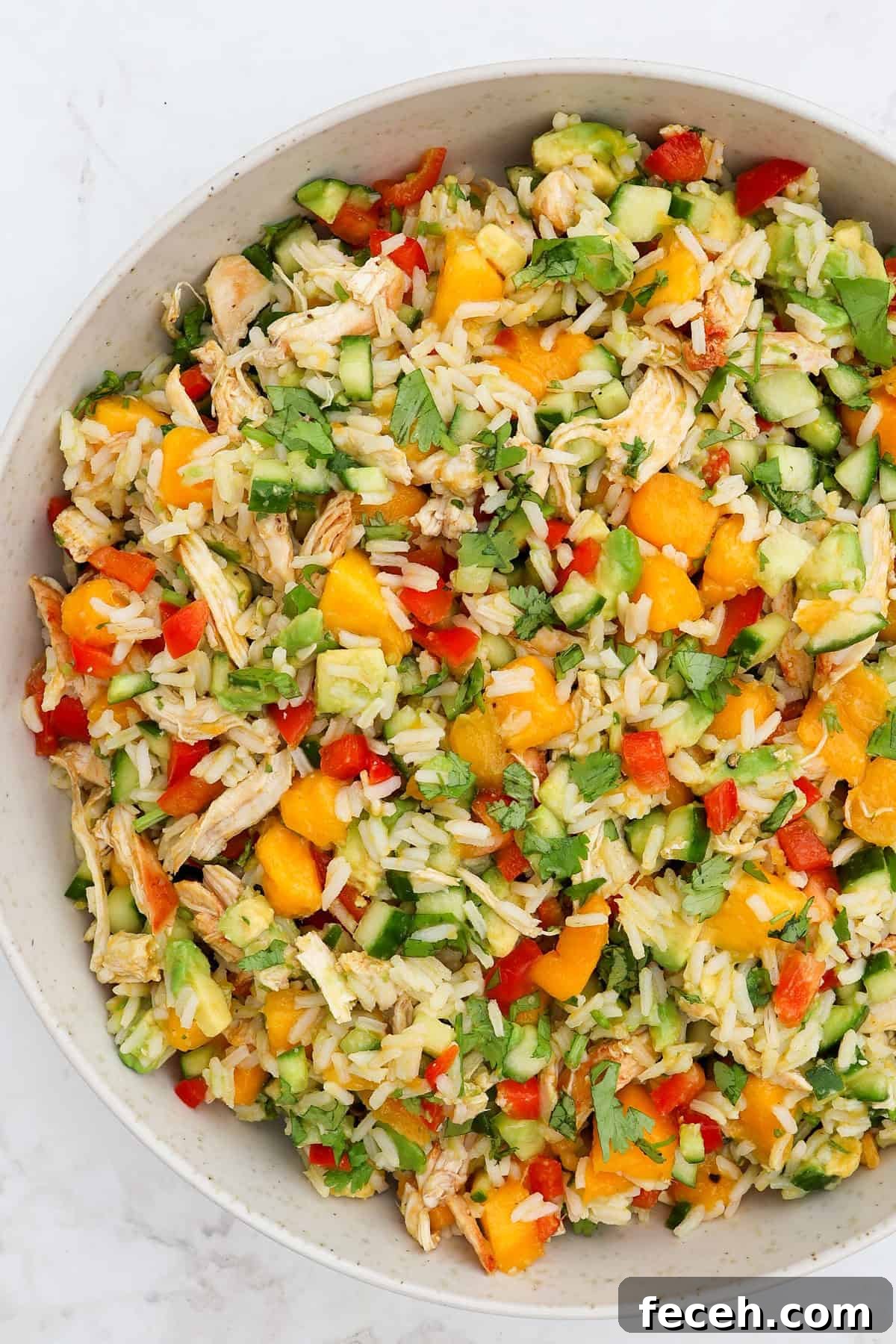 Close up shot of the salad.