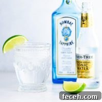 gin and tonic with sapphire gin and fever tree tonic