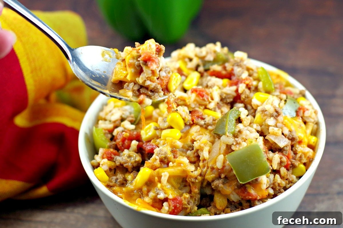 WW-Friendly Stuffed Green Pepper Casserole Recipe 4 Stuffed green pepper casserole with instant rice - Foodmeanderings.com