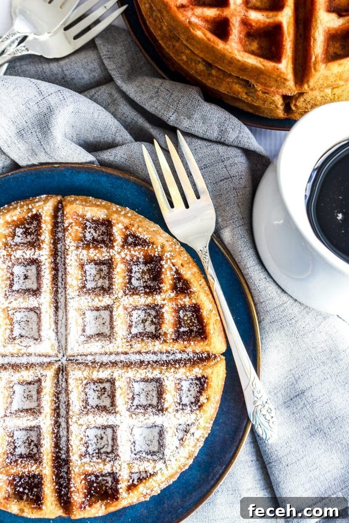 Gluten Free Gingerbread Waffles are packed with perfectly spiced gingerbread flavor and feature a delicate, tender texture.