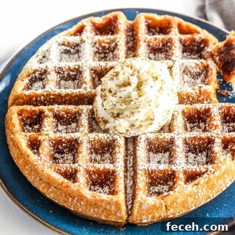 Gluten Free Gingerbread Waffles are packed with perfectly spiced gingerbread flavor and feature a delicate, tender texture.