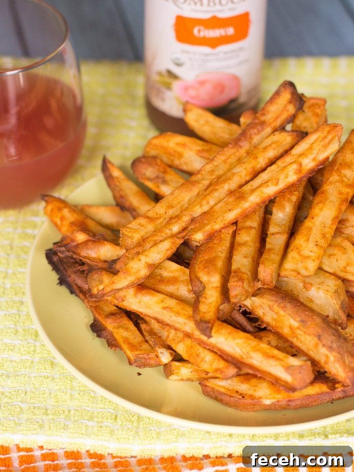 Get your french fry fix the healthy way with these baked battered fries! 