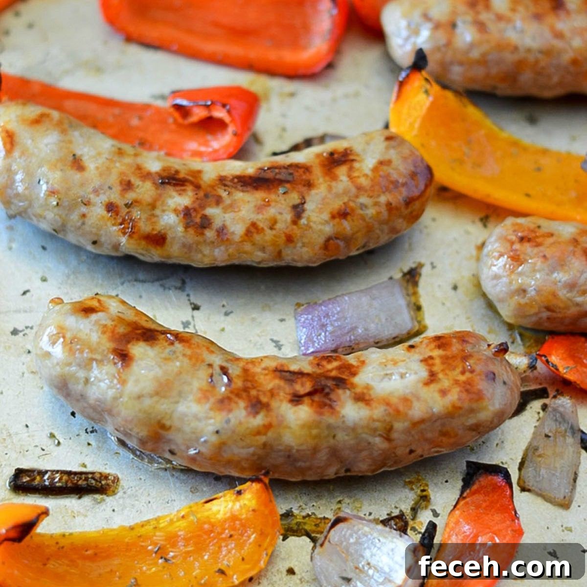 Learn how to bake Italian sausages for an easy sheet pan dinner!