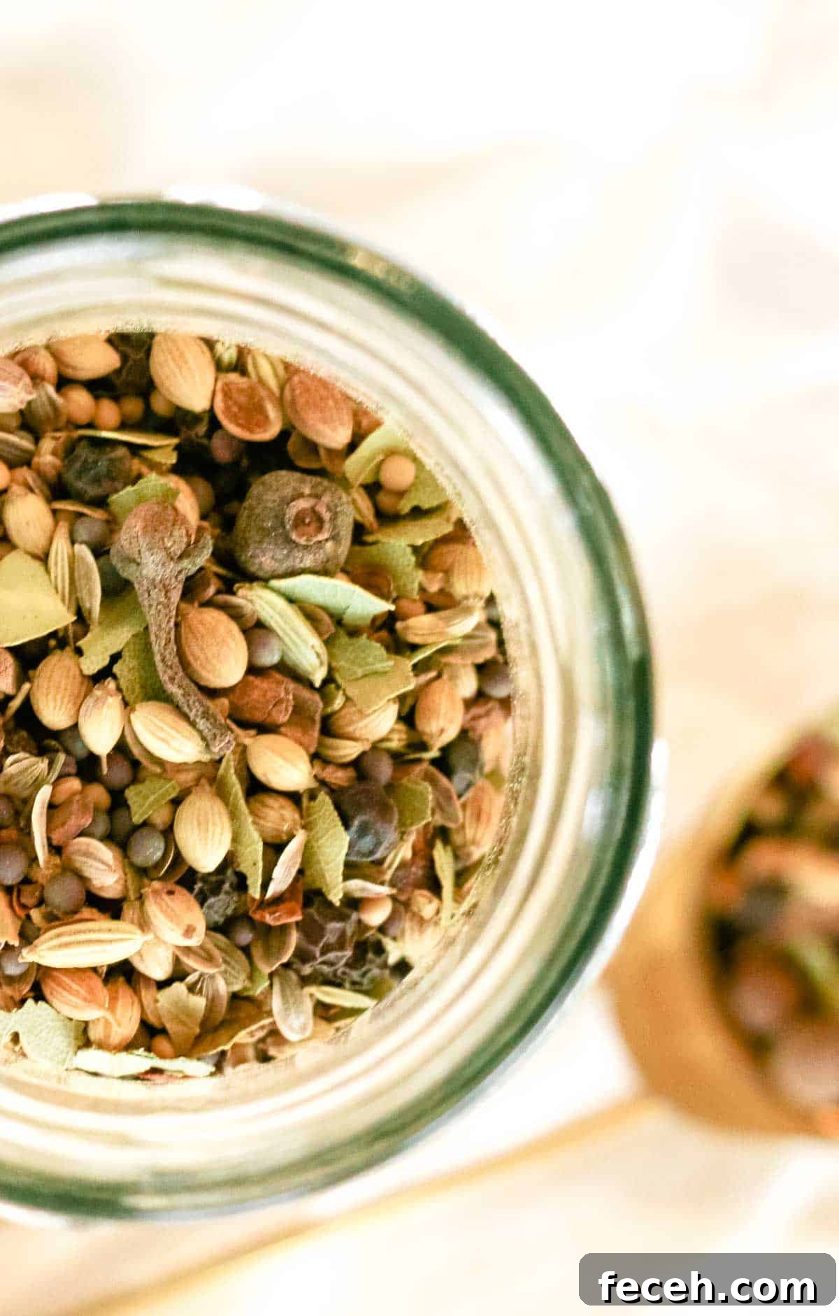 pickling spice in a jar.