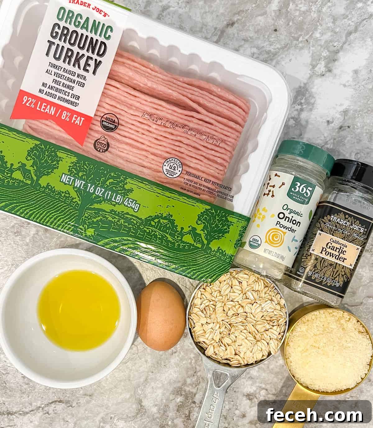 Gluten-Free Baked Turkey Meatballs Recipe 3 Ingredients needed to make turkey gluten free meatballs.