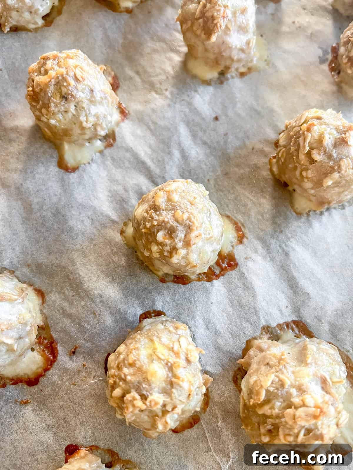 Gluten-Free Baked Turkey Meatballs Recipe 7 Turkey meatballs after baking.