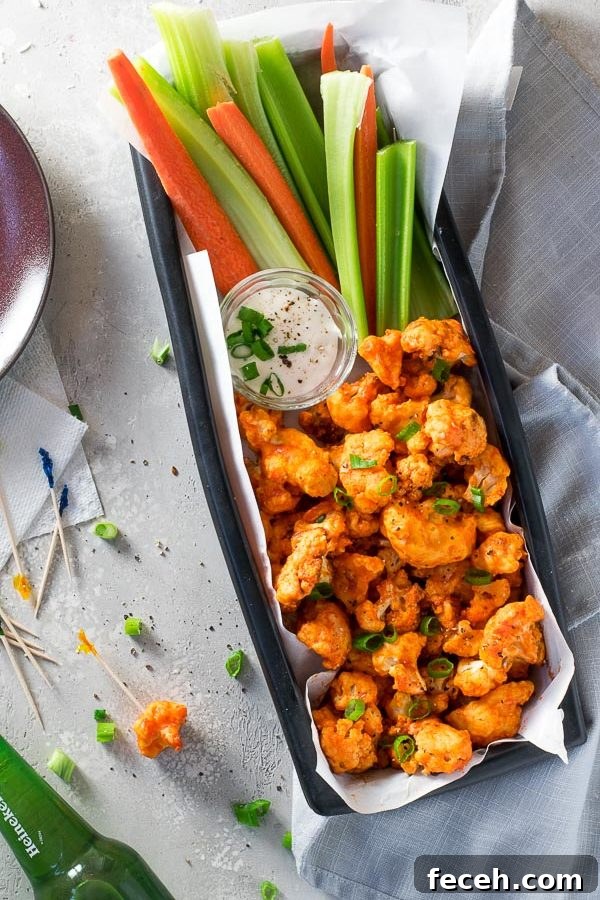 air fryer buffalo cauliflower