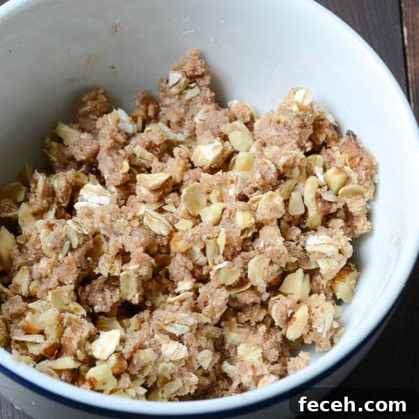 Cranberry, Nut & Pumpkin Quick Loaves: Fall Breakfast Recipe 3 streusel in a bowl