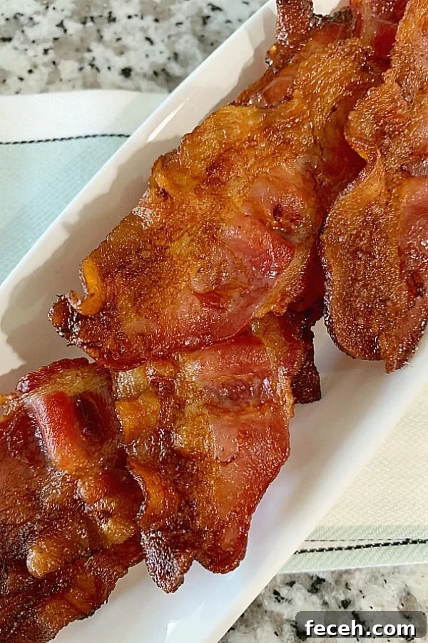 cooked bacon on platter