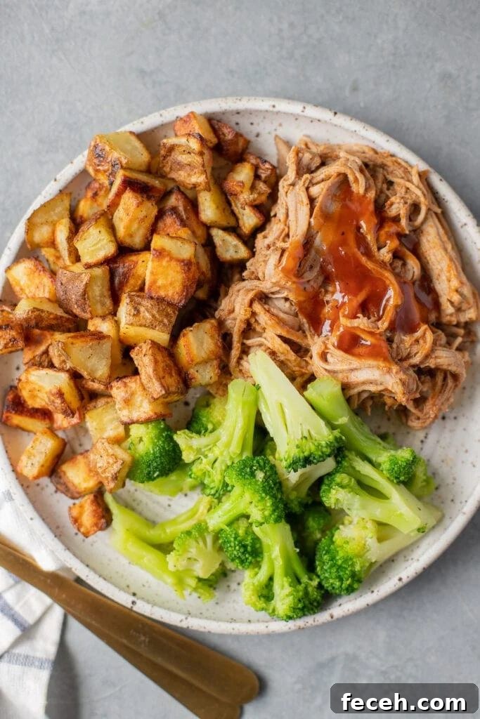 pulled pork with vegetables