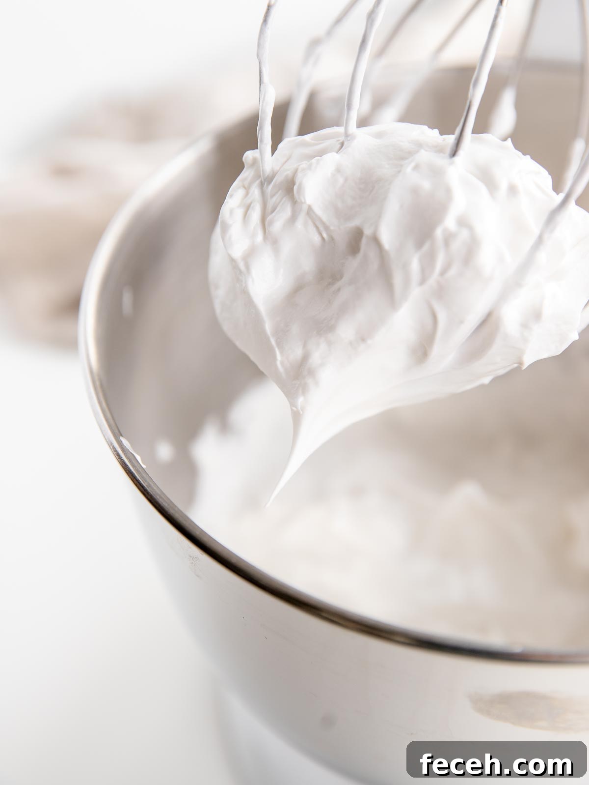 how to make macarons meringue step with stiff peaks