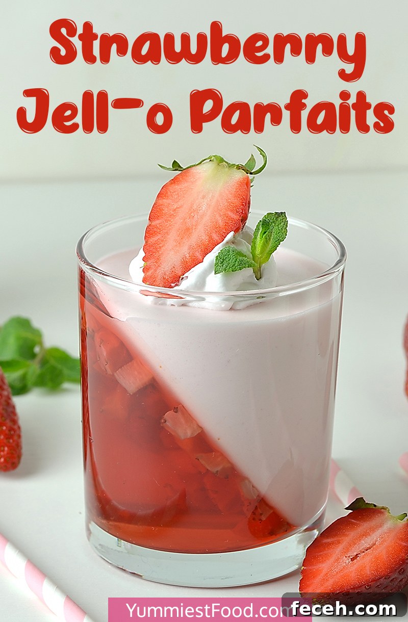 Strawberry Jello Parfait Recipe with Creamy Layers 2 Strawberry Jell-o Parfaits Recipe