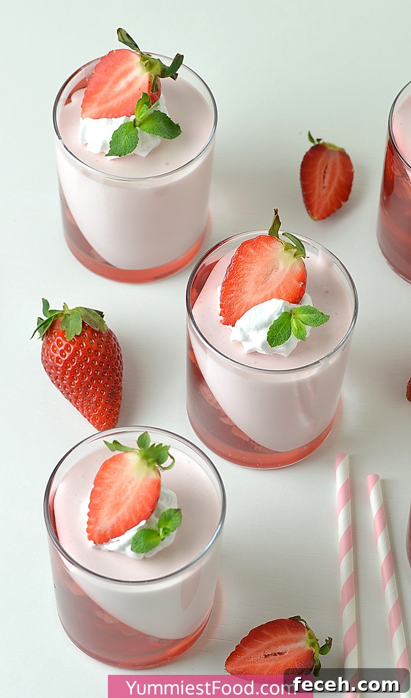 Strawberry Jello Parfait Recipe with Creamy Layers 3 Strawberry
