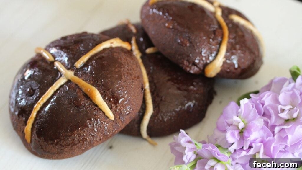 Double Chocolate Hot Cross Buns with Gluten-Free and Vegan Options 4 Chocolate vegan hot cross bun recipe