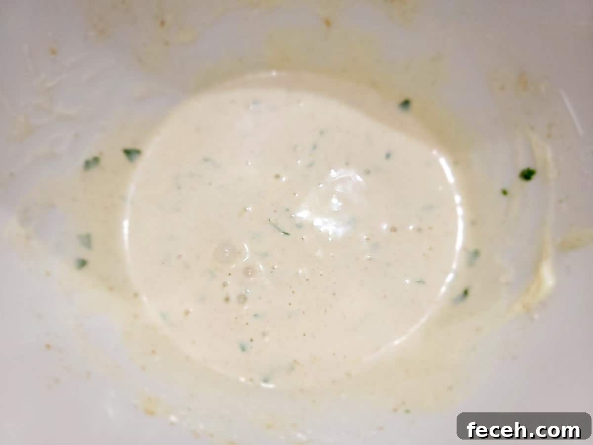 baja sauce mixed in a bowl.