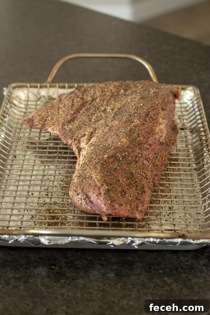 Smoked Tri-Tip Recipe: Tender, Juicy BBQ Steak on the Grill 4 tri tip with rub applied