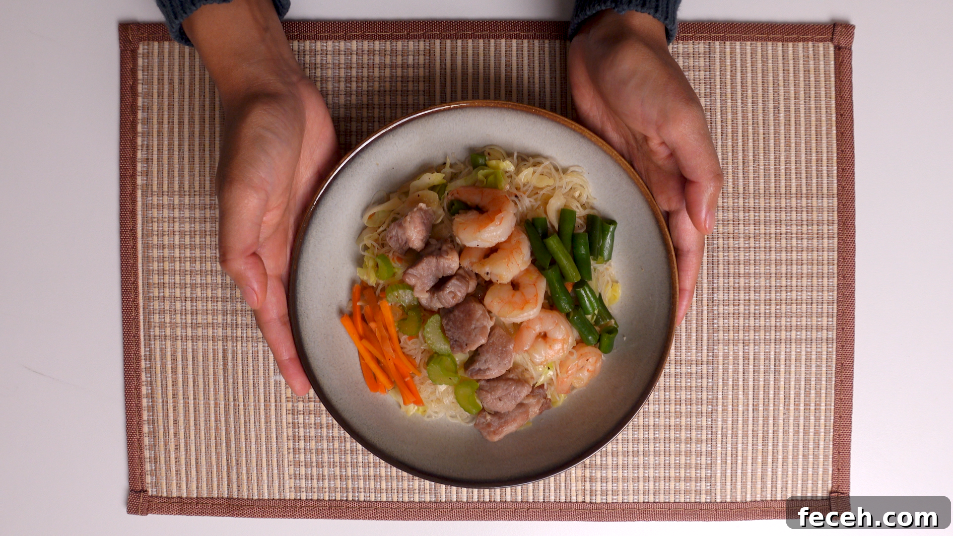 a beautiful bowl of pancit bihon
