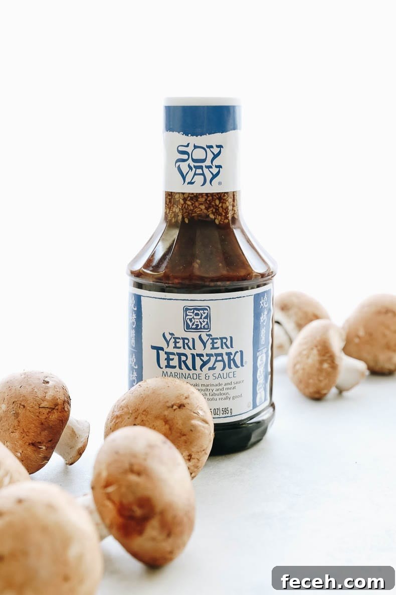 Use this Veri Veri Teriyaki Sauce to whip up these vegan mushroom teriyaki tacos for dinner tonight!