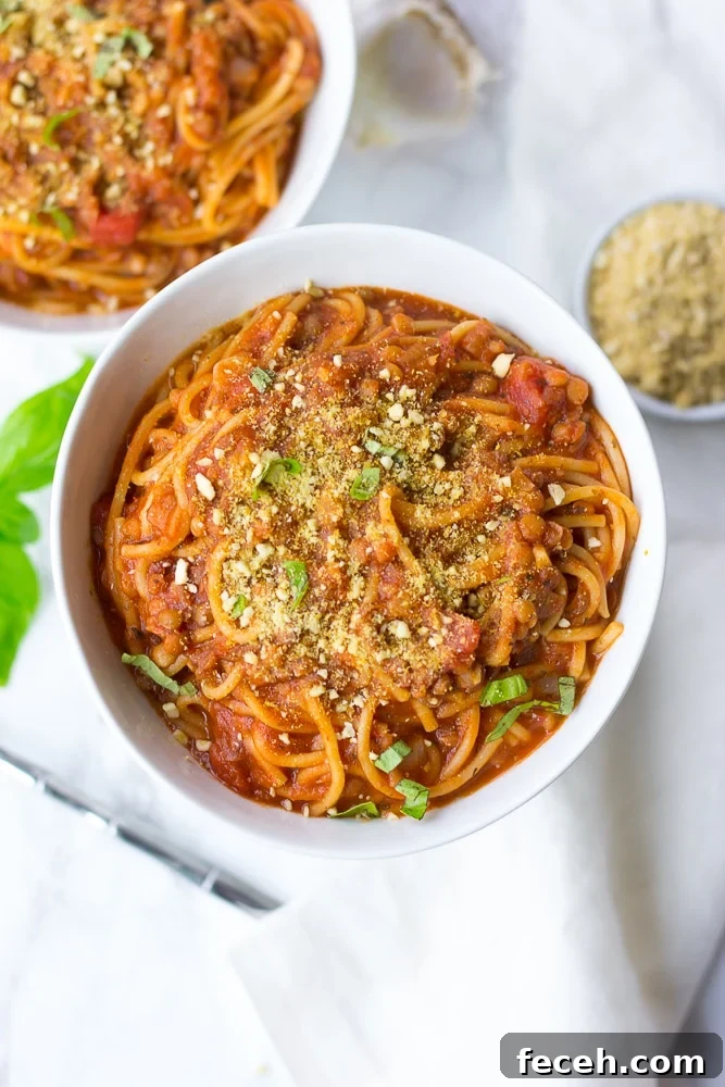 instant pot spaghetti in a bowl