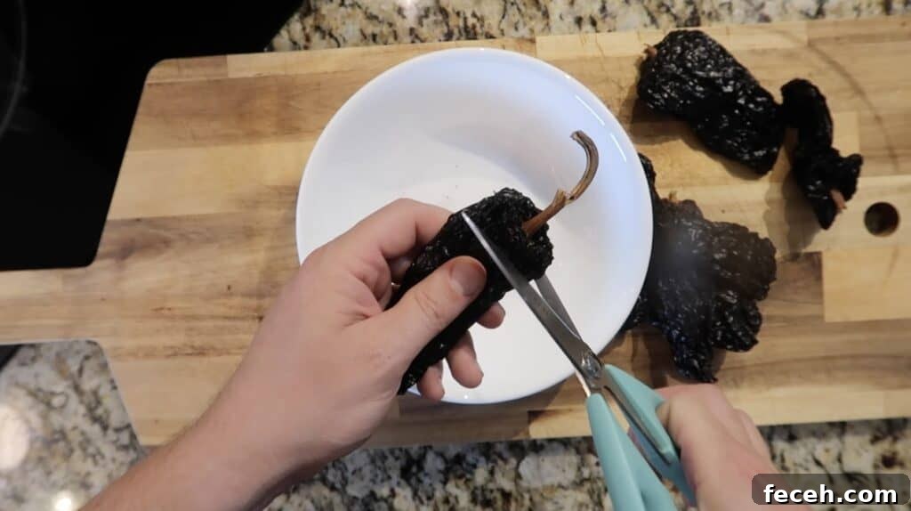 Instant Pot Birria Quesabirria Tacos Recipe 4 Snip off the stems...