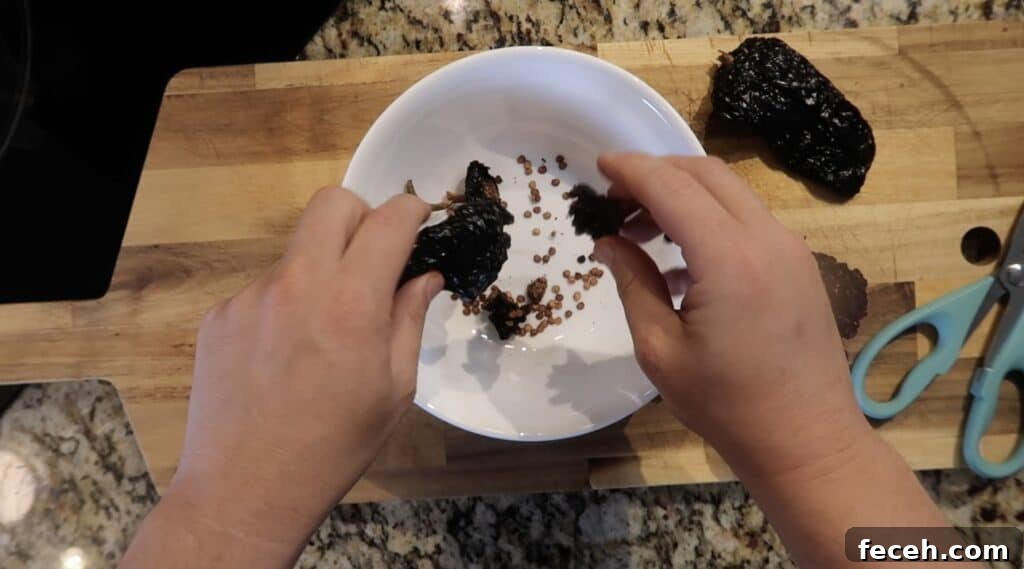 Instant Pot Birria Quesabirria Tacos Recipe 5 ...and empty the seeds into a bowl, discarding them. Set the chiles aside for now.