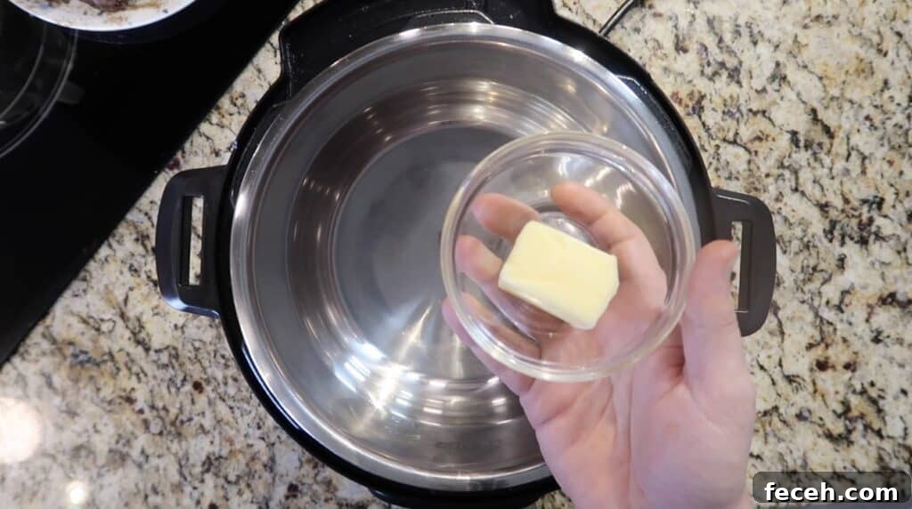 Instant Pot Birria Quesabirria Tacos Recipe 8 Add butter OR olive oil to the Instant Pot and heat it up until melted/hot.