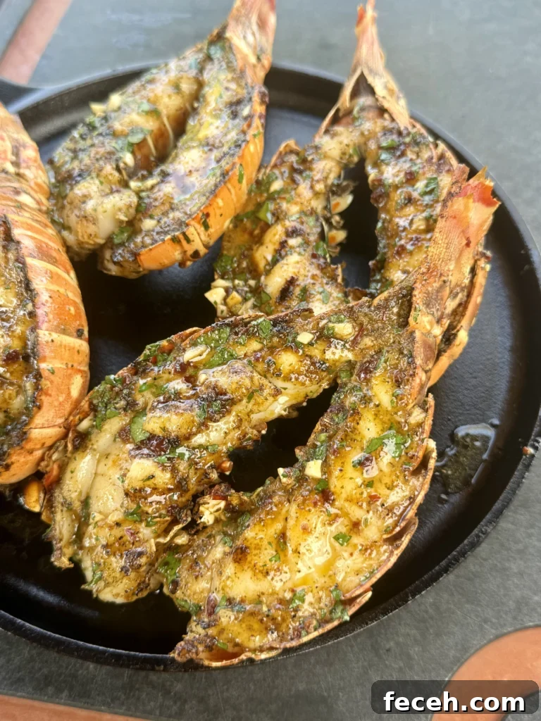Chipotle Honey Grilled Lobster Tails Recipe 2 4 lobster tails on the black plate