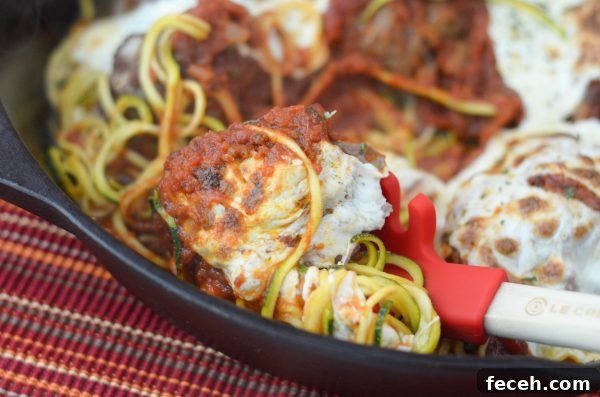 Baked Zucchini Noodles with Savory Meatballs 3 Baked Zoodles & Meatballs #ad