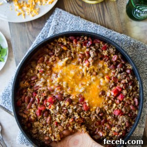 One-Pan Beef Burrito Skillet with Cheesy Rice and Beans 6 img 36185 6