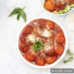 Pesto Chicken Meatballs in a bowl and plate